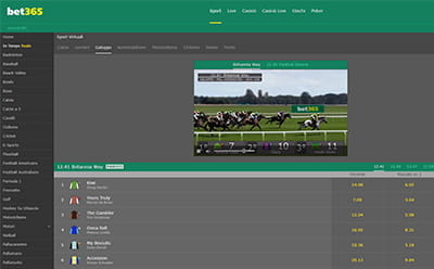 Una corsa di galoppo virtuale sul sito di bet365