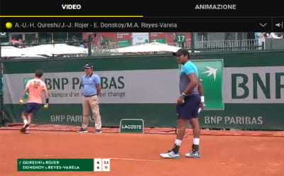 Lo streaming di un incontro di tennis live sul sito di bwin